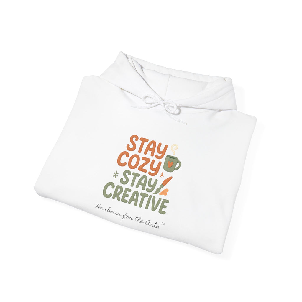 Stay Cozy Stay Creative Hoodie — Comfort-Forward Graphic Pullover