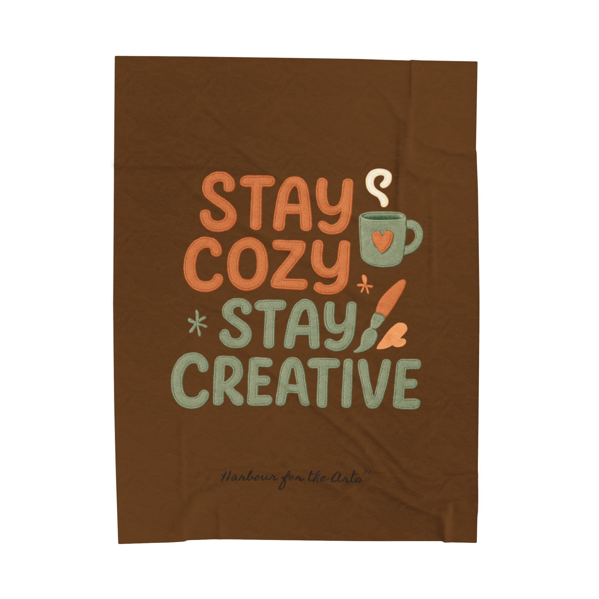 Stay Cozy Stay Creative Velveteen Plush Blanket — Soft Inspirational Art Blanket
