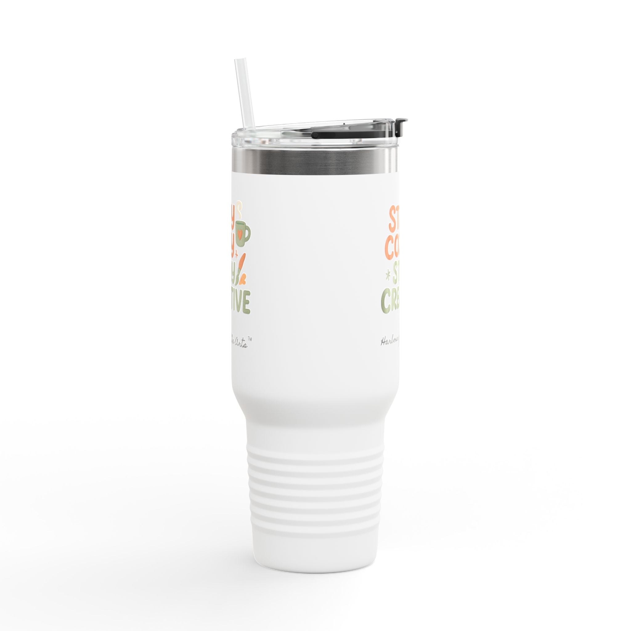 40oz Insulated Travel Mug — "Stay Cozy Stay Creative" Thermal Tumbler