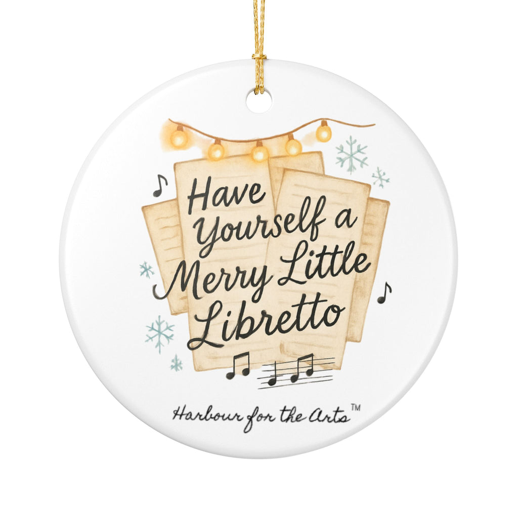 Have Yourself a Merry Little Libretto Ceramic Ornament — Musical Christmas Decoration