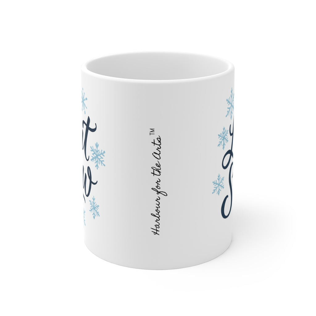 Let It Snow Mug — 11oz Holiday Coffee Cup with Snowflake Design
